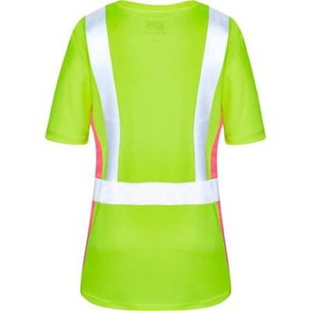GSS SAFETY GSS Safety Class 2 Lady Short Sleeve T-shirt Lime with Pink Side-3XL 5125-2XL